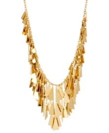 A sense of style takes shape in this frontal necklace from Robert Lee Morris. It's crafted from gold-tone mixed metal, with geometric fringe in gold tone adding postmodern appeal. Approximate length: 16 inches + 3-inch extender. Approximate drop: 3-1/2 inches. A sense of style takes shape in this frontal necklace from Robert Lee Morris. It's crafted from gold-tone mixed metal, with geometric fringe in gold tone adding postmodern appeal. Approximate length: 16 inches + 3-inch extender. Approximate drop: 3-1/2 inches.