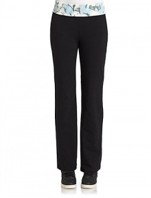 THE LOOKColorblock designElastic waist with fold over detailWide legsTHE FITRise, about 8Inseam, about 30THE MATERIALCotton/spandexCARE & ORIGINMachine washImportedModel shown is 5'10 (177cm) wearing US size Small. THE LOOKColorblock designElastic waist with fold over detailWide legsTHE FITRise, about 8Inseam, about 30THE MATERIALCotton/spandexCARE & ORIGINMachine washImportedModel shown is 5'10 (177cm) wearing US size Small.