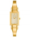 Like a drop of golden sun, this darling bangle watch from Bulova adds warmth in an instant.