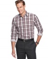Pops of contrast plaid give this Tasso Elba shirt just the right amount of standout quality.