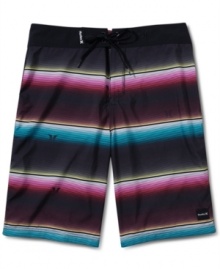 Say adios to boring swimwear with these brightly printed Hurley boardshorts. The back zippered pocket will keep your keys and such safe as you work those waves.