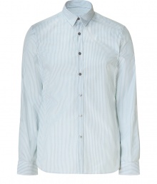 Elevate your workweek staples with this stylish striped button down from PS Paul Smith - Small spread collar, front button placket, slim fit, all-over striped print, rounded hem - Style with straight leg jeans, a blazer, and oxfords Elevate your workweek staples with this stylish striped button down from PS Paul Smith - Small spread collar, front button placket, slim fit, all-over striped print, rounded hem - Style with straight leg jeans, a blazer, and oxfords