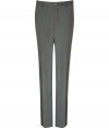 These classic trousers bring sophisticated flair to your stylish workweek look - Modern slim fit, front zip and button closure, two front pockets, two back welt pockets with button - Style with a cashmere pullover or matching blazer, and dress shoes