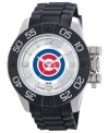 Sweet home, Chicago! Root for your team 24/7 with this sporty watch from Game Time. Features a Chicago Cubs logo at the dial.