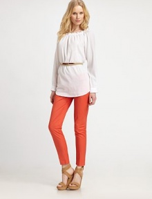 Sleek and chic, this ankle-length style features zippered front pockets and convenient back pockets.Button closureZip flyBelt loopsZipper front pocketsBack pocketsInseam, about 2997% cotton/3% spandexMachine washImported Model shown is 5'10 (177cm) wearing US size 4. Sleek and chic, this ankle-length style features zippered front pockets and convenient back pockets.Button closureZip flyBelt loopsZipper front pocketsBack pocketsInseam, about 2997% cotton/3% spandexMachine washImported Model shown is 5'10 (177cm) wearing US size 4.