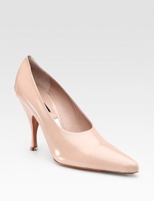 Lustrous patent leather in a timeless point-toe silhouette. Self-covered heel, 4 (100mm) Patent leather upper Leather lining and sole Padded insole Made in ItalyOUR FIT MODEL RECOMMENDS ordering one half size up as this style runs small. 