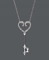 The perfect keepsake for your sweetheart. Effy Collection's trendy key pendant features a scrolling, cut-out design accented by sparkling, round-cut diamonds (1/5 ct. t.w.). Crafted in 14k white gold. Approximate length: 18 inches. Approximate drop: 1-1/2 inches x 1/2 inch.