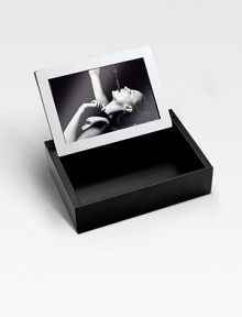 From the Fidelio Collection. Wooden box with silverplate frame top adds distinction to a favorite photo. Holds 4 X 6 photo Box: About 5½ X 7½ Made in Italy From the Fidelio Collection. Wooden box with silverplate frame top adds distinction to a favorite photo. Holds 4 X 6 photo Box: About 5½ X 7½ Made in Italy