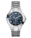 A futuristic face sets the tone on this watch by GUESS.