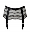 Ultra-luxe black lace suspender - Heat up the boudoir in this sexy black lace suspender from Chantal Thomass - Vintage-inspired high-waist fit with feminine floral lace and bow detail at waist - Pair with sheer back-seam stockings and stilettos