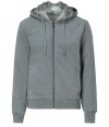 Laid-back looks get an ultra luxurious finish with Michael Kors fur lined stretch cotton hoodie - Drawstring hood, long sleeves, fine ribbed trim, front zip, split kangaroo pockets, straight fit - Pair with favorite jeans and edgy sneakers