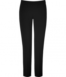 Set the foundation for chic tailored looks with Moschinos seamless black trousers - Front slit pockets, buttoned side tabs, slit ankles, hidden side zip - Tailored fit - Wear with everything from pullovers and flats to knit jackets and heels Set the foundation for chic tailored looks with Moschinos seamless black trousers - Front slit pockets, buttoned side tabs, slit ankles, hidden side zip - Tailored fit - Wear with everything from pullovers and flats to knit jackets and heels