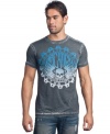 Great tee style isn't a stretch with this blended graphic t-shirt from Affliction.