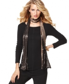 Add a little glam-rock attitude to your outfit with INC's double-sided sequined scarf! Add a little glam-rock attitude to your outfit with INC's double-sided sequined scarf!