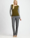 Colorblocking is everywhere this season. This cashmere top offers it and then some.Round neckLong sleevesPull-on styleRibbed trimAbout 23 from shoulder to hemCashmereHand washMade in USAModel shown is 5'10 (177cm) wearing US size Small. 