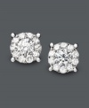 Small studs that pack a spectacular amount of sparkle. Prestige Unity's round-cut diamond studs (1-1/4 ct. t.w.) feature a 14k white gold setting.