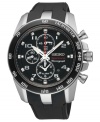 Rep your sporty side with this durable and precise Sportura watch from Seiko.