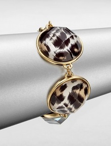 Let your true animal out with this leopard printed style. Epoxy14k goldplated brassLength, about 8.5Hinged closureImported Let your true animal out with this leopard printed style. Epoxy14k goldplated brassLength, about 8.5Hinged closureImported