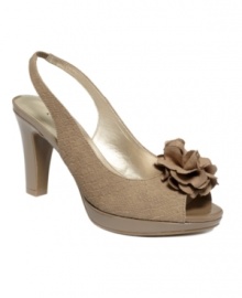 Fresh fashion. The Bloom sandals by Karen Scott are a versatile pump, somewhere between dressy and casual with a layered flower at the peep toe. Fresh fashion. The Bloom sandals by Karen Scott are a versatile pump, somewhere between dressy and casual with a layered flower at the peep toe.