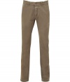 Raise the bar on modern musts with Closeds casually cool olive chinos - In a soft yet durable pure cotton - On trend slim cut, with a medium low rise - Zip fly, belt loops and button closure - Slash pockets at sides, welt pockets at rear - Easily dressed up or down, ideal for pairing with denim shirts, button downs, tees and pullovers