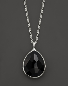 From the Silver collection, large teardrop pendant in onyx. Designed by Ippolita. From the Silver collection, large teardrop pendant in onyx. Designed by Ippolita.