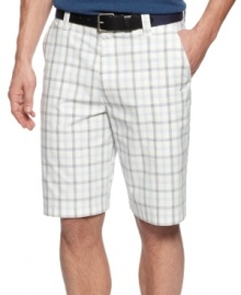Spruce up your casual wardrobe with a pair of preppy plaid shorts from Izod. (Clearance) Spruce up your casual wardrobe with a pair of preppy plaid shorts from Izod. (Clearance)
