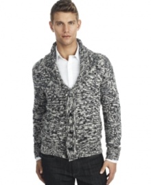 Get cozy in this Kenneth Cole Reaction shawl neck cardigan .