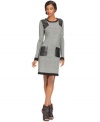 Faux-leather details up the edge on this W118 by Walter Baker striped shift dress -- perfect for an urban-chic look!