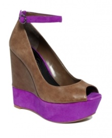 A fashion risk worth taking. With bold color blocking and a high-as-can-be heel, the Carrack wedges by Jessica Simpson don't leave room for regret! A fashion risk worth taking. With bold color blocking and a high-as-can-be heel, the Carrack wedges by Jessica Simpson don't leave room for regret!