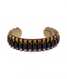 Inject modern glamour into you contemporary look with Dannijos intricately embellished crystal cuff - Structured shape - Layer over slim fitting long sleeves, or wear with Little Black cocktail dresses and colorful accessories