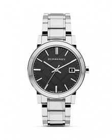 Burberry Round Watch with Black Dial, 38mm