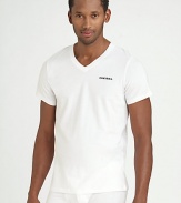 Smooth cotton with a hint of easy stretch and a logo accent on the chest. Cotton; machine wash Imported