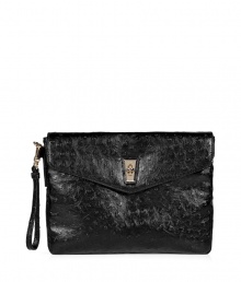 Show your tablet a little love with this sleek and sophisticated black case from Marc by Marc Jacobs - Allover ostrich embossed detail - Envelope clutch style with removable wristlet - Front flap with gold-tone turnlock closure - Fully lined, graphic print interior - Ultra-durable PVC material protects against dust, scratches and moisture - Ideal for work, play or anytime youre on the go Show your tablet a little love with this sleek and sophisticated black case from Marc by Marc Jacobs - Allover ostrich embossed detail - Envelope clutch style with removable wristlet - Front flap with gold-tone turnlock closure - Fully lined, graphic print interior - Ultra-durable PVC material protects against dust, scratches and moisture - Ideal for work, play or anytime youre on the go