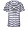 Striped cotton tee with Golden Goose star logo at chest -  Luxuriously soft - Classic round neck and short sleeves - Narrow, slightly tapered and moderately long -  Versatile basic - Perfect under a sweater, jacket or worn solo - Pair with jeans, chinos or shorts