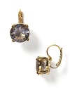 A small drop of heaven -- lever back drop earrings in a 4-prong goldtone setting with faceted crystal stones.