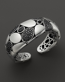 Pavé black sapphires and faceted black chalcedony shine in a pebbled sterling silver bracelet. From the John Hardy Kali Collection. Pavé black sapphires and faceted black chalcedony shine in a pebbled sterling silver bracelet. From the John Hardy Kali Collection.
