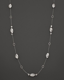 Gleaming, pebbled sterling silver beads alternate with oval links to form a dramatic necklace. From the John Hardy Kali Pebble colleciton. Gleaming, pebbled sterling silver beads alternate with oval links to form a dramatic necklace. From the John Hardy Kali Pebble colleciton.