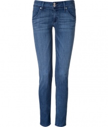 These flattering skinny jeans from Hudson add stylish appeal to your casual look - Wide waistband, two-button and zip closure, off-seam pockets, large belt loops, back flap pockets with button, skinny fit - Style with an oversized sweater or silk blouse and platform booties These flattering skinny jeans from Hudson add stylish appeal to your casual look - Wide waistband, two-button and zip closure, off-seam pockets, large belt loops, back flap pockets with button, skinny fit - Style with an oversized sweater or silk blouse and platform booties