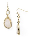 Give your wardrobe a hit of natural glamor with this pair of linear drop earrings from RJ Graziano, accented by frosted, crystal-rimmed stones.