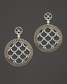 John Hardy Naga 18K Gold and Sterling Silver Small Round Drop Earrings John Hardy Naga 18K Gold and Sterling Silver Small Round Drop Earrings
