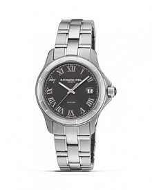 A beautifully-crafted watch from Raymond Weil, the Parsifal features a sleek stainless-steel case and link bracelet, with black face and Roman numeral hour markers. A beautifully-crafted watch from Raymond Weil, the Parsifal features a sleek stainless-steel case and link bracelet, with black face and Roman numeral hour markers.