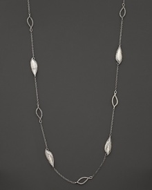 Organically textured sterling silver beads alternate with leaf-shaped links on this dramatic necklace from the John Hardy Palu Kapal collection. Organically textured sterling silver beads alternate with leaf-shaped links on this dramatic necklace from the John Hardy Palu Kapal collection.