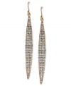 Elegance refined. These linear earrings from Vince Camuto are crafted from rose gold-tone mixed metal with crystal pave accents adding a lustrous touch. Approximate drop: 2-1/2 inches.