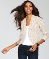 A marled knit gives a cozy, wear-anywhere feel to INC's cabled cutaway cardigan.