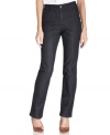 Look your slimmest in these Style&co. boot cut jeans, featuring a special tummy-smoothing panel at the front.