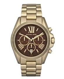 Treat yourself to the decadent design of this watch by Michael Kors. Treat yourself to the decadent design of this watch by Michael Kors.