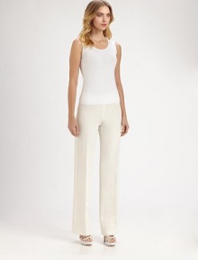 This sleek flat-front style is fully lined for a discreet, flattering appeal.Self waistbandBack dartsConcealed side zipCotton liningInseam, about 34Flax/silkDry cleanImportedModel shown is 5'11 (180cm) wearing US size 2. This sleek flat-front style is fully lined for a discreet, flattering appeal.Self waistbandBack dartsConcealed side zipCotton liningInseam, about 34Flax/silkDry cleanImportedModel shown is 5'11 (180cm) wearing US size 2.