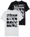 These graphic t-shirts from Marc Ecko Cut & Sew put you on the cutting edge of hip casual style.
