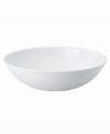 Dine with Wickford dinnerware and tie in timeless sophistication with every meal. This versatile white porcelain soup/cereal bowl has a contemporary shape embossed with a twisting rope design.
