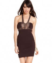 Stir-up a little trouble in a party dress from Baby Phat that boasts shredded, metallic threading and a fit that's beyond hot! Stir-up a little trouble in a party dress from Baby Phat that boasts shredded, metallic threading and a fit that's beyond hot!